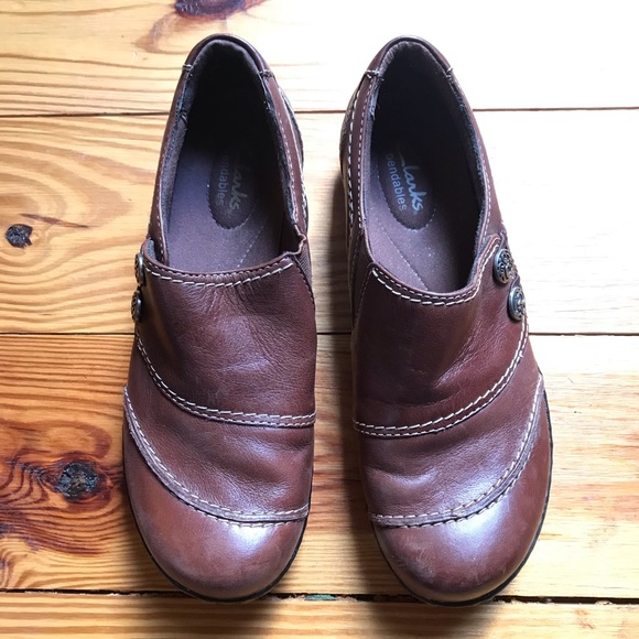 Clarks Brown Chocolate Bendables Loafer Clogs, EUC, 7M - Picture 3 of 10